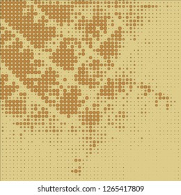Abstract chaotic halfton. Texture of dots for printing. Futuristic colored background