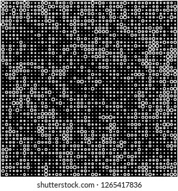 Abstract chaotic halfton. Texture of dots for printing. Futuristic colored background