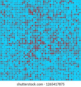 Abstract chaotic halfton. Texture of dots for printing. Futuristic colored background