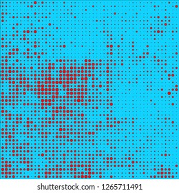 Abstract chaotic halfton. Texture of dots for printing. Futuristic colored background