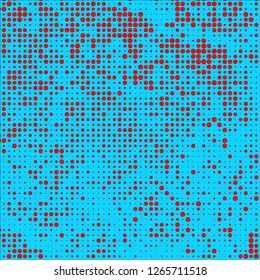 Abstract chaotic halfton. Texture of dots for printing. Futuristic colored background