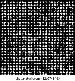 Abstract chaotic halfton. Texture of dots for printing. Futuristic colored background