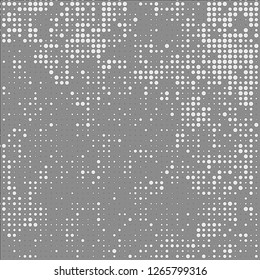 Abstract chaotic halfton. Texture of dots for printing. Futuristic colored background