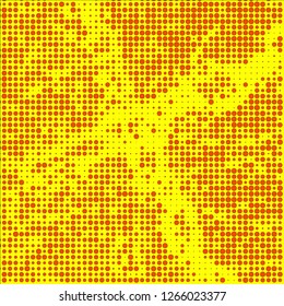 Abstract chaotic halfton. Texture of dots for printing. Futuristic colored background