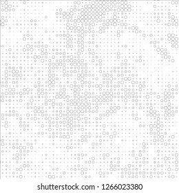 Abstract chaotic halfton. Texture of dots for printing. Futuristic colored background