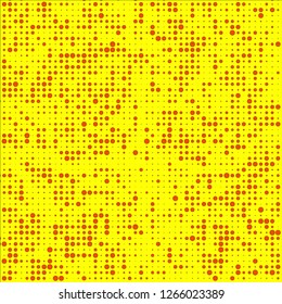 Abstract chaotic halfton. Texture of dots for printing. Futuristic colored background