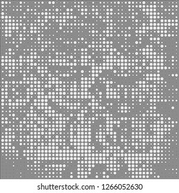 Abstract chaotic halfton. Texture of dots for printing. Futuristic colored background