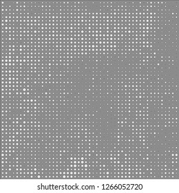 Abstract chaotic halfton. Texture of dots for printing. Futuristic colored background