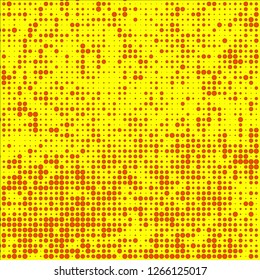Abstract chaotic halfton. Texture of dots for printing. Futuristic colored background