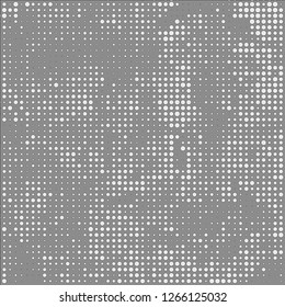 Abstract chaotic halfton. Texture of dots for printing. Futuristic colored background