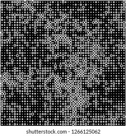 Abstract chaotic halfton. Texture of dots for printing. Futuristic colored background