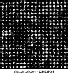 Abstract chaotic halfton. Texture of dots for printing. Futuristic colored background