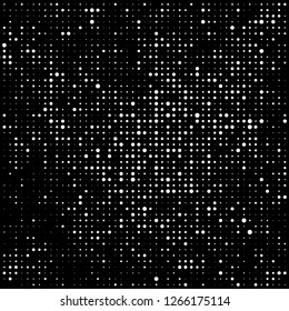 Abstract chaotic halfton. Texture of dots for printing. Futuristic colored background
