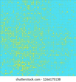 Abstract chaotic halfton. Texture of dots for printing. Futuristic colored background