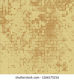 Abstract chaotic halfton. Texture of dots for printing. Futuristic colored background