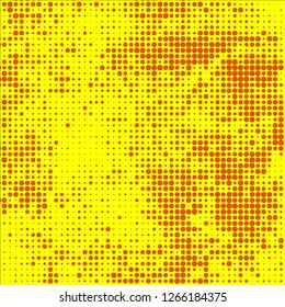 Abstract chaotic halfton. Texture of dots for printing. Futuristic colored background