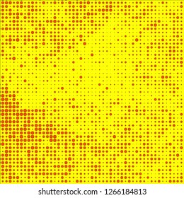 Abstract chaotic halfton. Texture of dots for printing. Futuristic colored background