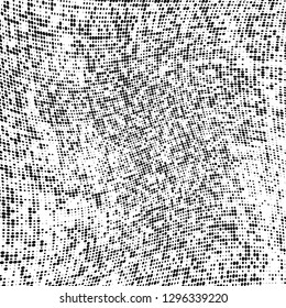 Abstract chaotic halftone black and white. Fantastic texture of dots