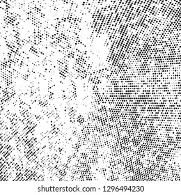 Abstract chaotic halftone black and white. Fantastic texture of dots