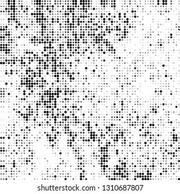 Abstract chaotic halftone black and white. Fantastic texture of dots