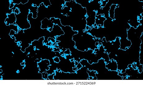 Abstract Chaotic Line art Irregular Shape Pattern on Dark Background Art