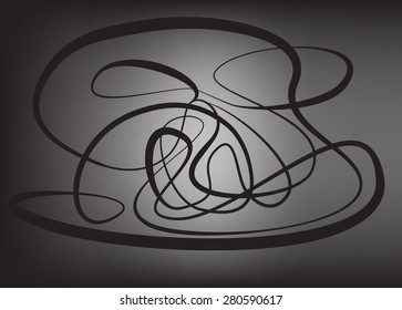 abstract chaotic lines on black mesh