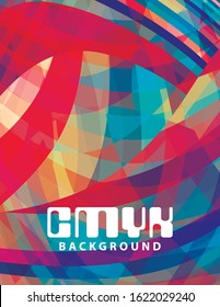 Abstract chaotic multicolor vertical background. Vector graphic pattern. CMYK colors