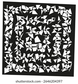 Abstract chaotic pattern. Geometric splintered design. Monochrome sharp texture. Vector modern illustration.