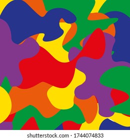 Resumen del patrón caótico. Papel moderno en colores saturados. Textura de fondo con manchas y manchas. Ilustración del vector de textura abstracta.