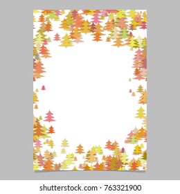 Abstract chaotic pine tree brochure template - blank winter holiday vector document frame graphic design