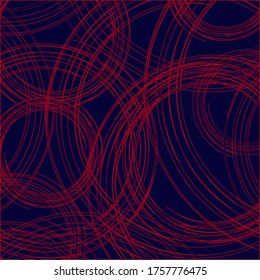 Abstract chaotic round brush strokes of different densities. Circular background. Wallpaper, textile design.