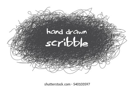 Abstract chaotic round sketch for your design. Vector illustration. Isolated on white background