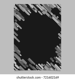 Abstract chaotic rounded diagonal stripe pattern brochure template - blank vector flyer background design from stripes in grey tones