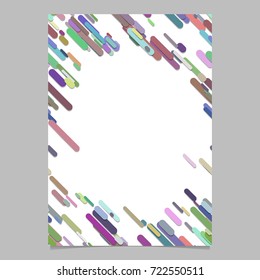 Abstract chaotic rounded diagonal stripe pattern brochure template - blank vector flyer background design from stripes in colorful tones
