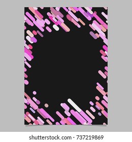 Abstract chaotic rounded diagonal stripe pattern brochure template - blank vector flyer background design from stripes in pink tones on black background