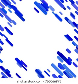Abstract chaotic rounded diagonal stripe pattern background - vector graphic design from blue lines on white background