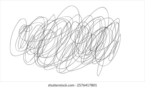 Abstract chaotic scribble lines background. Concept of confusion, chaos, complexity, or brainstorming.