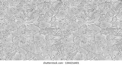 Abstract chaotic seamless black and white pattern hand drawn hatching