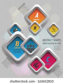 abstract chaotic squares data / vector template for your presentation.