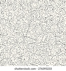 Abstract chaotic stroke and dot irregular textured background. Seamless pattern.