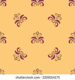 Abstract chaotic twigs on orange seamless pattern. Fashion graphic background. Modern stylish abstract texture. Design colorful template for prints, textiles, wallpaper, website. Vector illustration