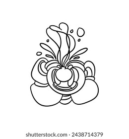 Abstract Character Doodle Art Print, Hand Drawn Illustration for Home Decor