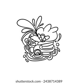 Abstract Character Doodle Art Print, Hand Drawn Illustration for Home Decor