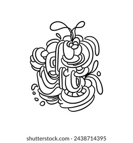Abstract Character Doodle Art Print, Hand Drawn Illustration for Home Decor