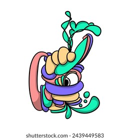 Abstract Character Doodle Sticker Fun and Playful Decals for Laptops and Journals