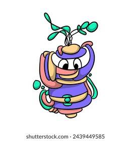 Abstract Character Doodle Sticker Fun and Playful Decals for Laptops and Journals