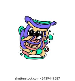 Abstract Character Doodle Sticker Fun and Playful Decals for Laptops and Journals