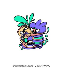 Abstract Character Doodle Sticker Fun and Playful Decals for Laptops and Journals