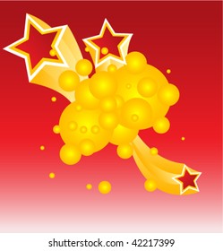 Abstract character falling stars.