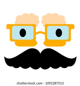 Abstract character with mustache